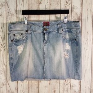 Torrid Denim Skirt with Deconstruction, EUC